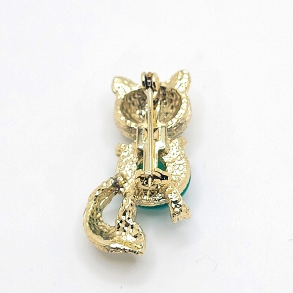 Jelly Belly Cabochon Cat Brooch Pin Moonglow Lucite - Picture 3 of 7
